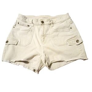 Time and Tru Cream High-Rise Denim Shorts